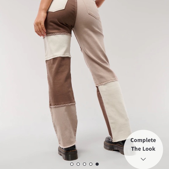 Ultra High Rise Brown patchwork dad jeans - Picture 5 of 5